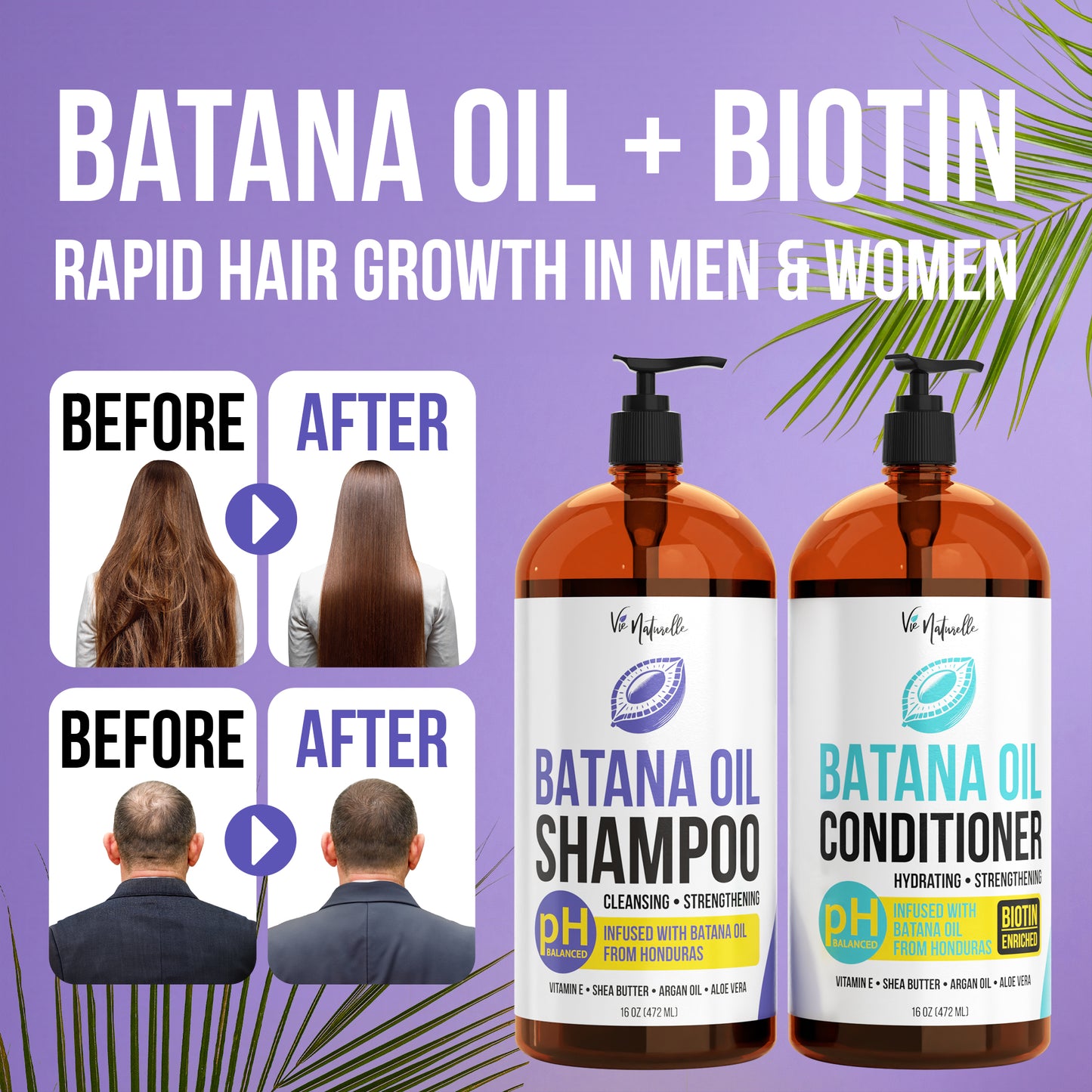 Ultimate Deep Repair & Moisture Shampoo/Conditioner 16 oz. Set – Batana & Botanical Infusion Blend